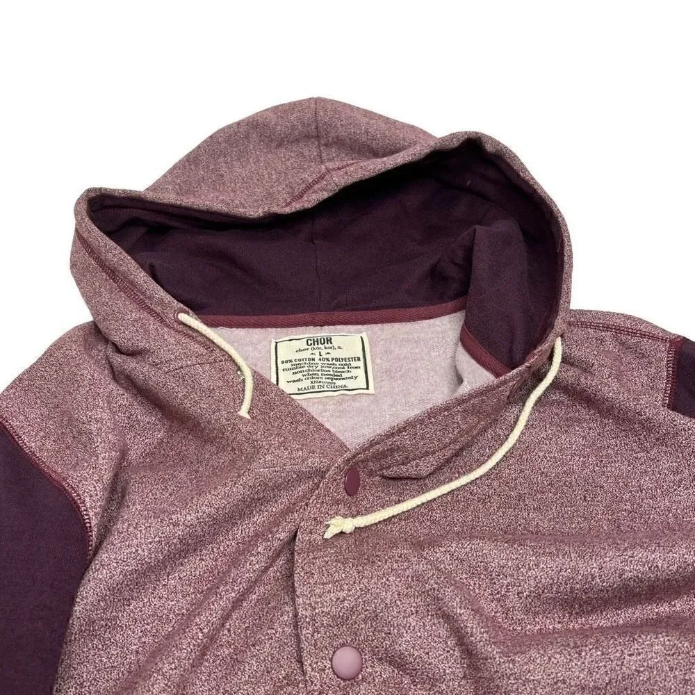 Chor full snap down varsity hoodie size L